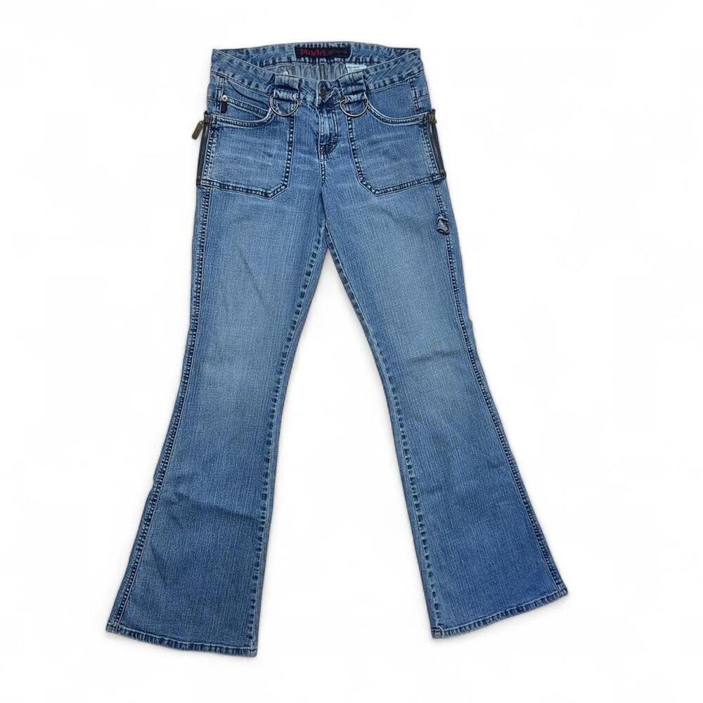 MUDD Jeans Vintage 90s Bareback Flared Denim Pants 28”